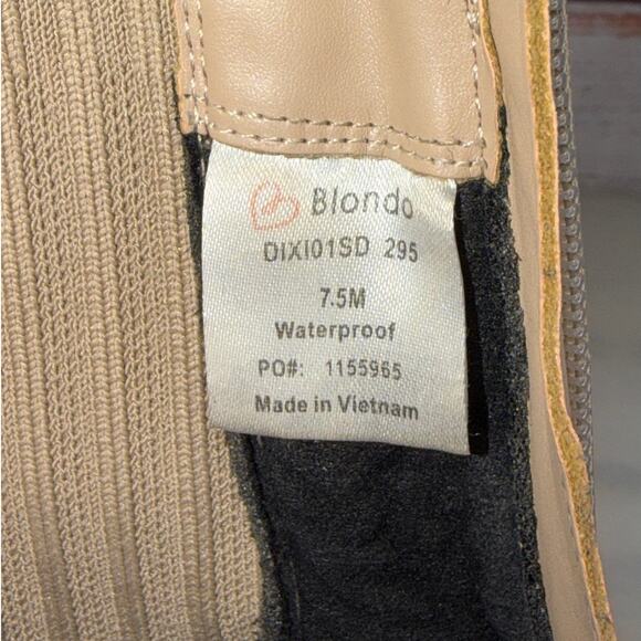 NWOB Blondo Demaria Waterproof Beige Suede Zip Front Boots Lug Sole Size 7.5 - Picture 12 of 12